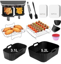 9Pcs Dual Air Fryer
