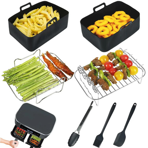 7pcs dual air fryer - air,