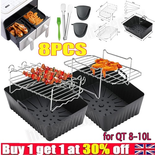 8pcs silicone air fryer liner - silicone,