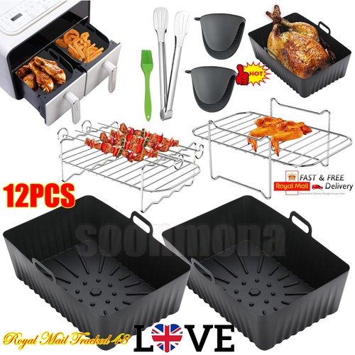12x silicone air fryer - silicone, liner